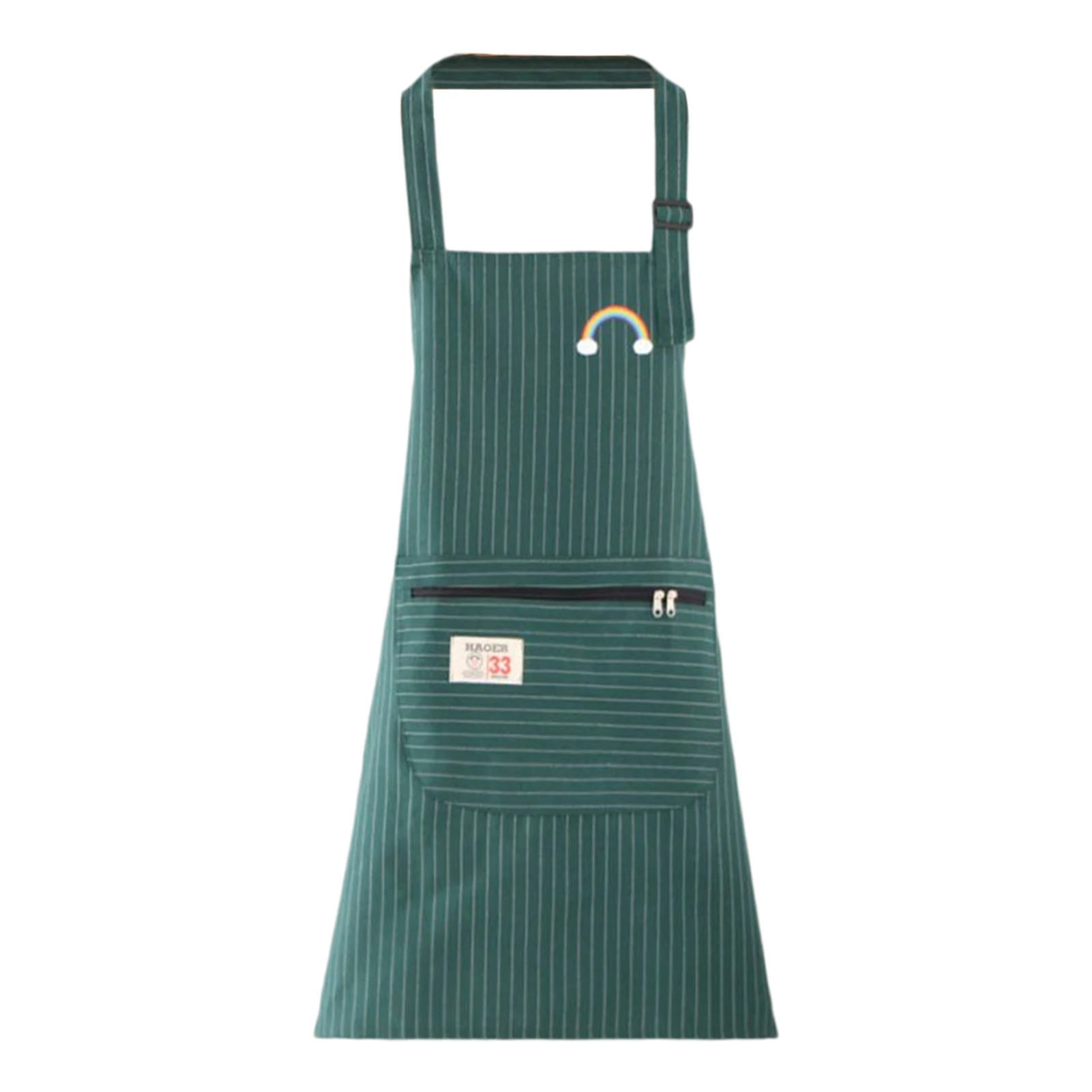 tablier à rayures avec poche et arc-en-ciel